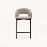 KAYLA TEXTURED FABRIC KITCHEN STOOL - GREY