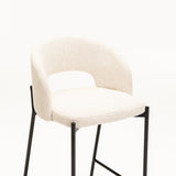 KAYLA TEXTURED FABRIC KITCHEN STOOL - CREAM