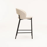 KAYLA TEXTURED FABRIC KITCHEN STOOL - CREAM
