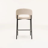 KAYLA TEXTURED FABRIC KITCHEN STOOL - CREAM