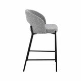 KAYLA TEXTURED FABRIC KITCHEN STOOL - GREY
