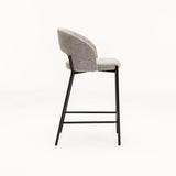 KAYLA TEXTURED FABRIC KITCHEN STOOL - GREY