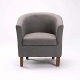 KELLY FABRIC TUB ARMCHAIR - GREY