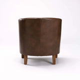 KELLY LEATHER TOUCH TUB ARMCHAIR - WALNUT