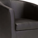 KELLY LEATHER TOUCH TUB ARMCHAIR - BLACK