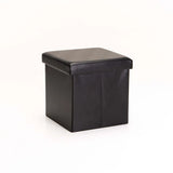 KIA LEATHER TOUCH SINGLE OTTOMAN - BLACK