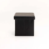 KIA LEATHER TOUCH SINGLE OTTOMAN - BLACK