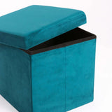 KIA VELVET SINGLE OTTOMAN - FOREST GREEN