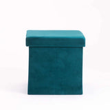 KIA VELVET SINGLE OTTOMAN - FOREST GREEN