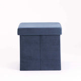 KIA VELVET SINGLE OTTOMAN - NAVY