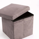 KIA VELVET SINGLE OTTOMAN - GREY