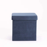 KIA VELVET SINGLE OTTOMAN - NAVY