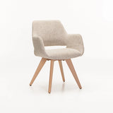 KIARA WOODEN DINING CHAIR - SPECKLED OATMEAL