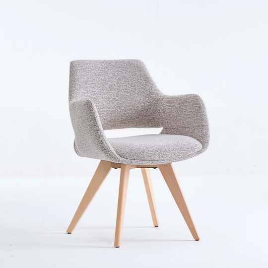KIARA WOODEN DINING CHAIR - SPECKLED OATMEAL