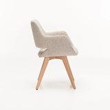KIARA WOODEN DINING CHAIR - SPECKLED OATMEAL