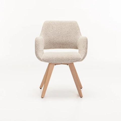 KIARA WOODEN DINING CHAIR - SPECKLED OATMEAL