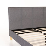 KIM FABRIC DOUBLE BED - GREY