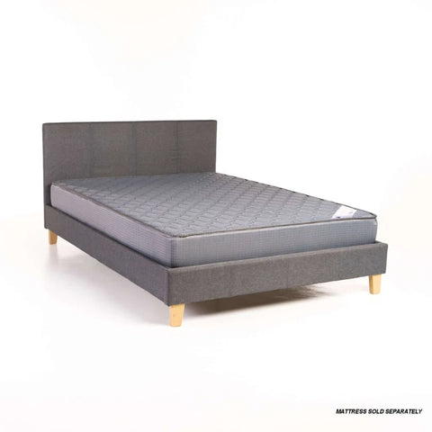 KIM FABRIC QUEEN BED - GREY