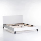 KIM LEATHER TOUCH DOUBLE BED - WHITE