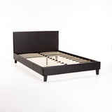 KIM LEATHER TOUCH DOUBLE BED - BROWN