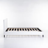 KIM LEATHER TOUCH DOUBLE BED - WHITE