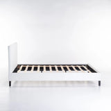 KIM LEATHER TOUCH DOUBLE BED - WHITE