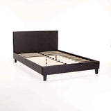 KIM LEATHER TOUCH QUEEN BED - BROWN