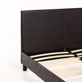 KIM LEATHER TOUCH DOUBLE BED - BROWN