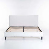 KIM LEATHER TOUCH QUEEN BED - WHITE