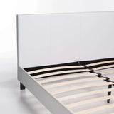 KIM LEATHER TOUCH QUEEN BED - WHITE