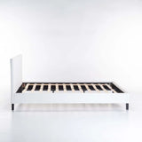 KIM LEATHER TOUCH QUEEN BED - WHITE