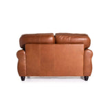 KINGSLEY GENUINE LEATHER 2 SEATER - PECAN