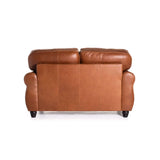 KINGSLEY GENUINE LEATHER 2 SEATER - PECAN