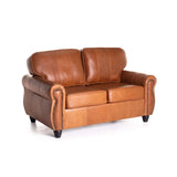 KINGSLEY GENUINE LEATHER 2 SEATER - PECAN