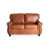 KINGSLEY GENUINE LEATHER 2 SEATER - PECAN