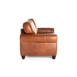 KINGSLEY GENUINE LEATHER 2 SEATER - PECAN