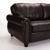 KINGSLEY GENUINE LEATHER 3 SEATER - OXBLOOD