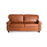 KINGSLEY GENUINE LEATHER 3 SEATER - PECAN