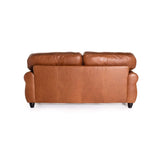 KINGSLEY GENUINE LEATHER 3 SEATER - PECAN