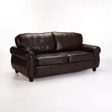 KINGSLEY GENUINE LEATHER 3 SEATER - OXBLOOD