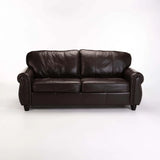 KINGSLEY GENUINE LEATHER 3 SEATER - OXBLOOD