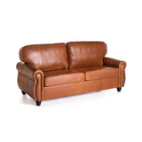 KINGSLEY GENUINE LEATHER 3 SEATER - PECAN