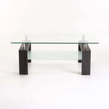 LALA 110x60cm GLASS COFFEE TABLE - GREY