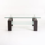 LALA 110x60cm GLASS COFFEE TABLE - GREY