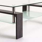 LALA 110x60cm GLASS COFFEE TABLE - GREY