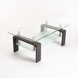 LALA 110X60CM GLASS COFFEE TABLE - GREY