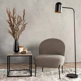 LAMP FLOOR-BLACK METAL SPOT SHADE 148cm H