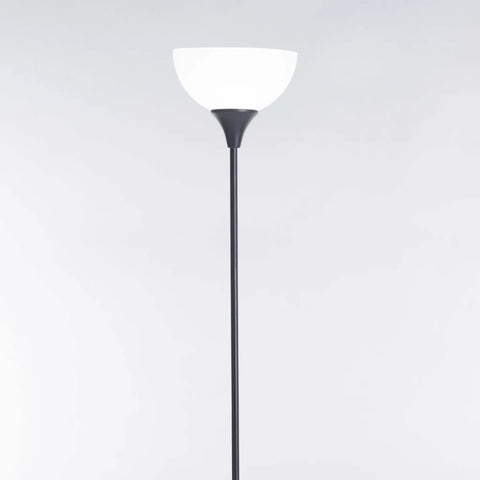 LAMP FLOOR-BLACK METAL-WHITE ACRYLIC SHADE 180cm H