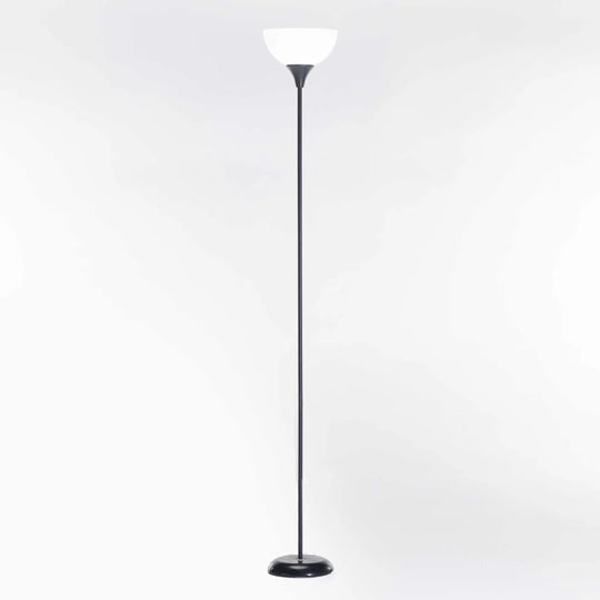 FLOOR LAMP BLACK METAL WHITE ACRYLIC SHADE 180cm H