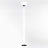 LAMP FLOOR-BLACK METAL-WHITE ACRYLIC SHADE 180cm H